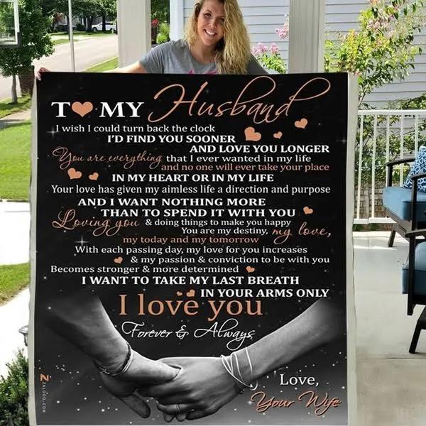 To My Husband I Want To Take My Last Breath In Your Arms Only Fleece Blanket For Husband From Wife Home Decor Bedding Couch Sofa Soft And Comfy Cozy