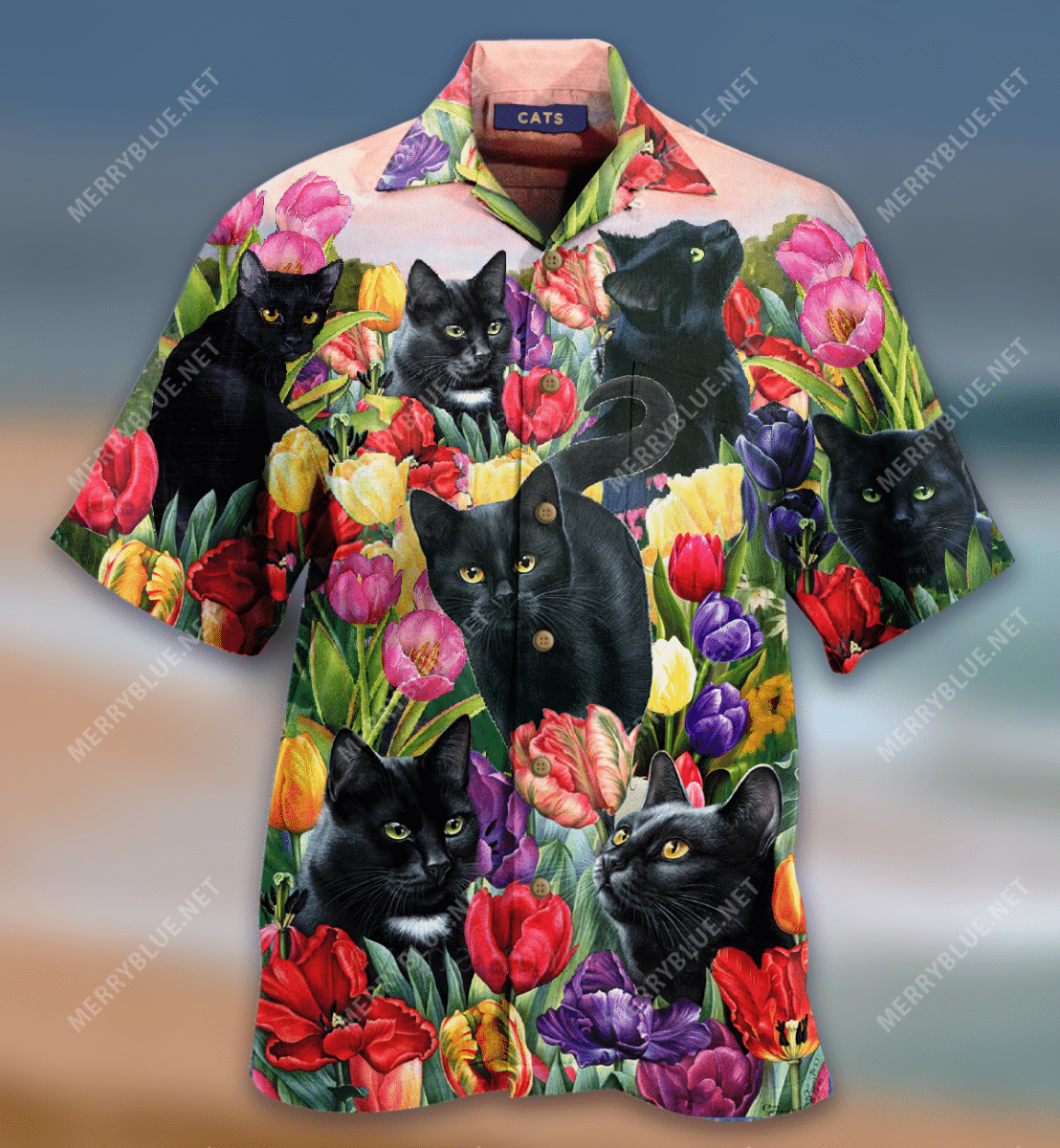 Cat Dream And Tulip Garden Hawaii Shirt Ha101444