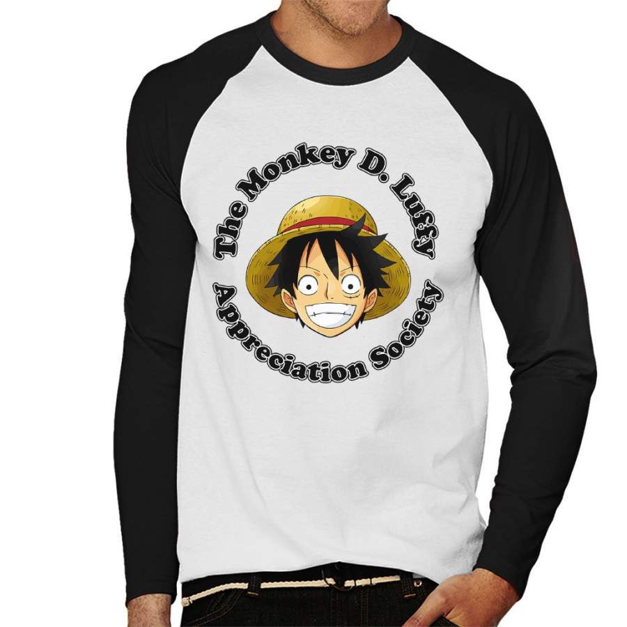 The Monkey D Luffy Appreciation Society One Piece Men’s Baseball Long Sleeved T-Shirt