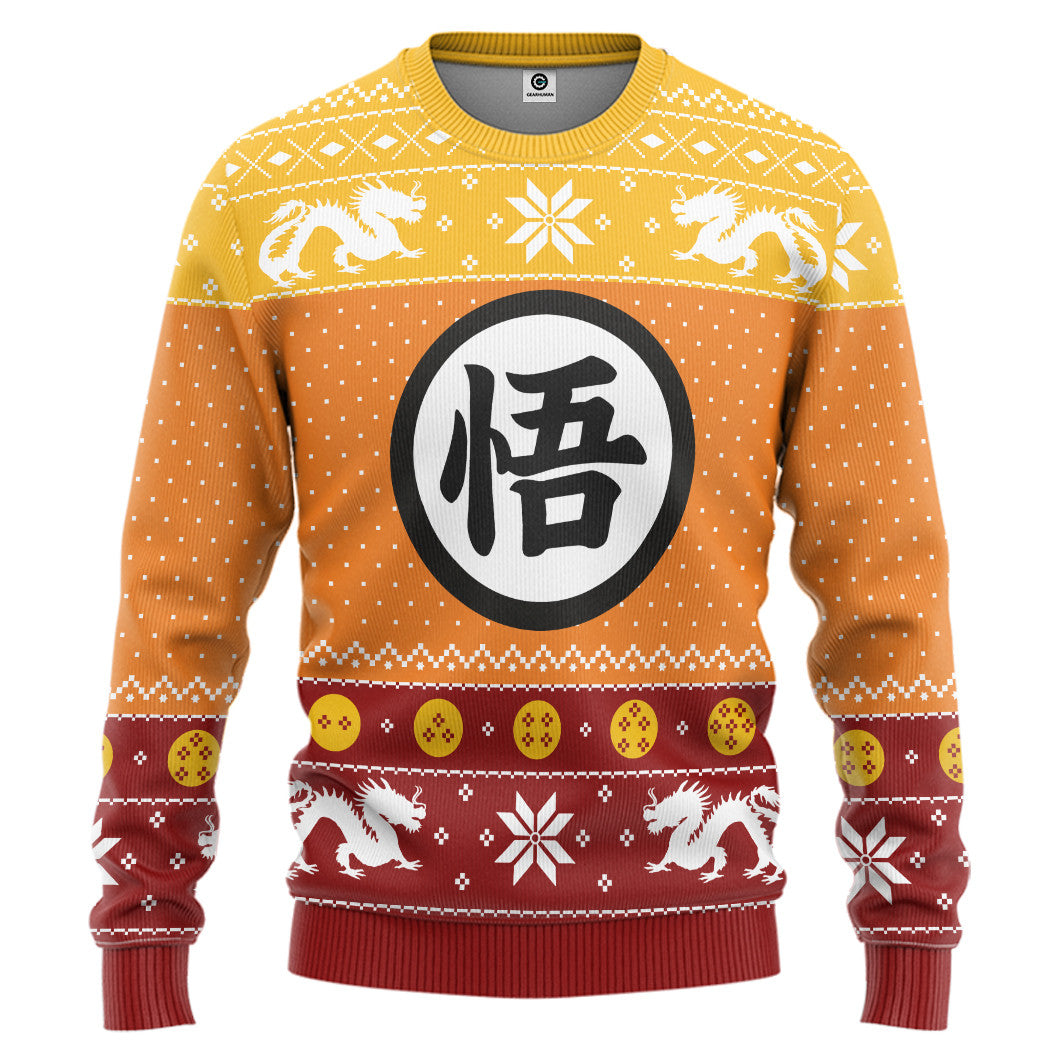 3D Dragon Ball Z Goku Ugly Christmas Custom Ugly Sweater