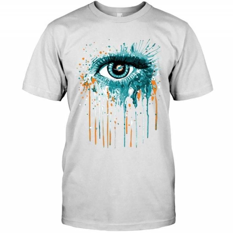 Miami Dolphins Eye Paint Drop Art Style T Shirt – Gearpenguin.com