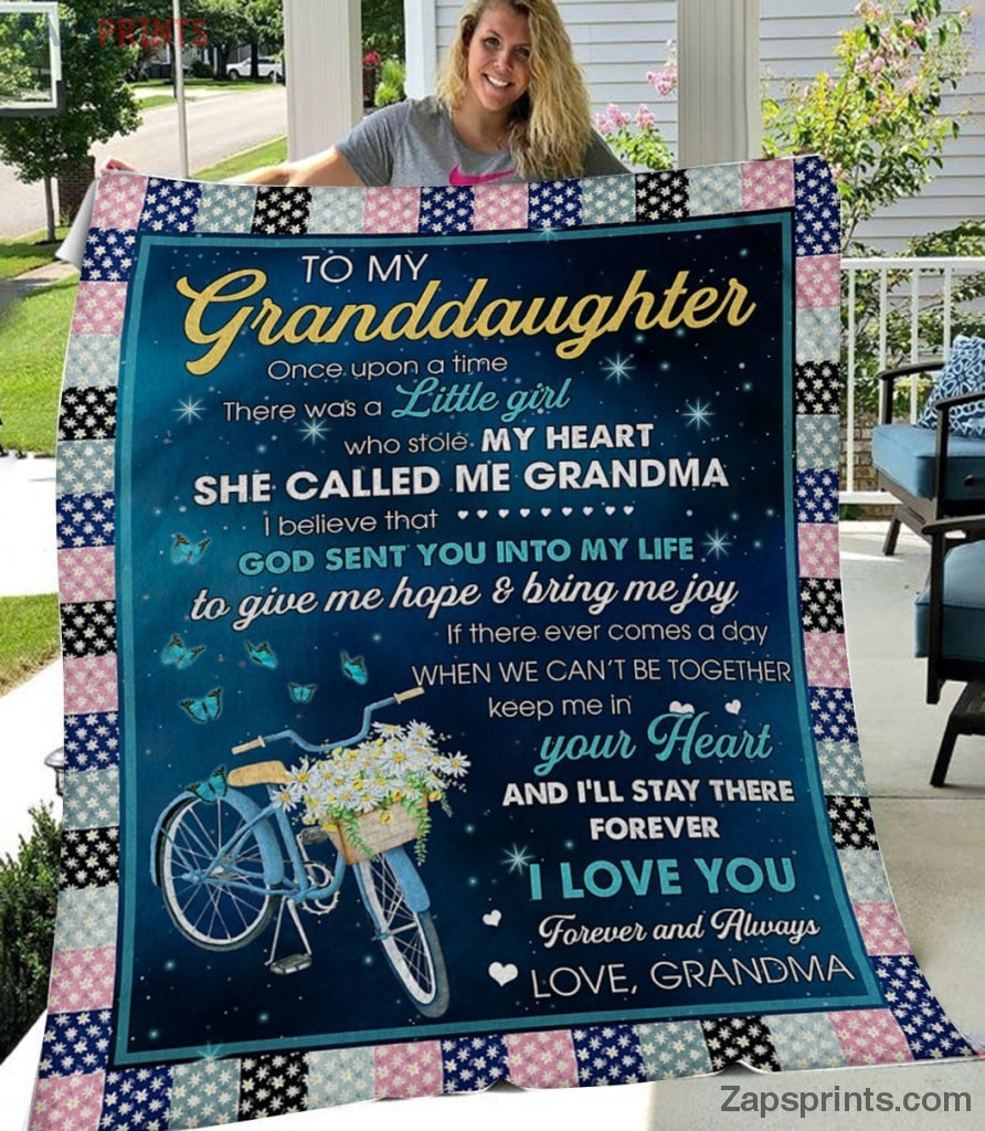 Gift For Granddaughter – To My Granddaughter – Bicycle – All My Heart For You – Blanket