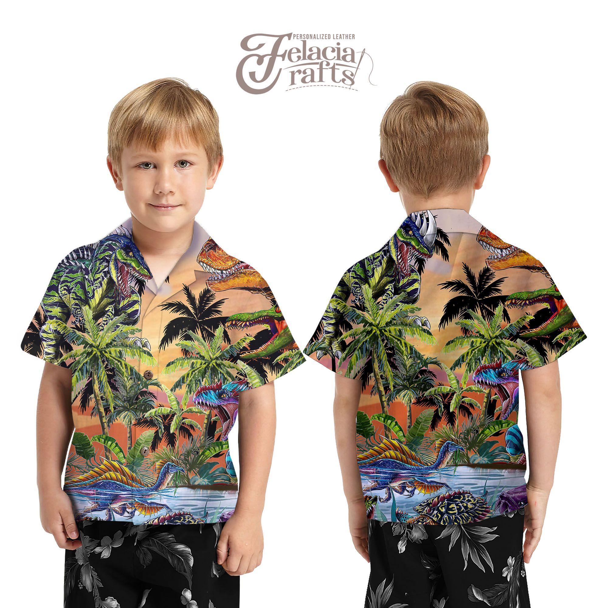 Felacia Shirt Dinosaurs Hawaiian Ha75460