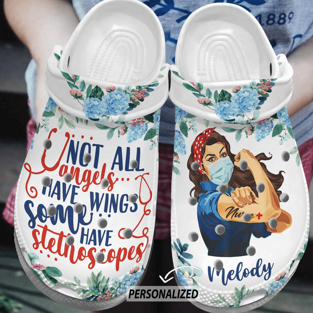 Not All Angels Have Wings Personalized Clog, Custom Name, Text, Color, Number Fashion Style For Women, Men, Kid, Print 3D