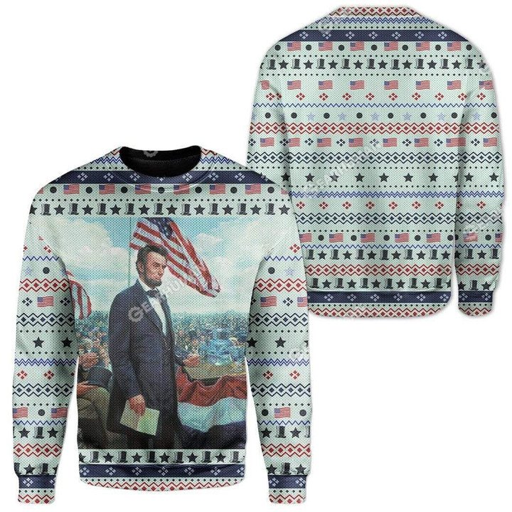 Ugly Sweater Best Gift For Christmas Xmas Abraham Lincoln Custom 3D Sweatshirt