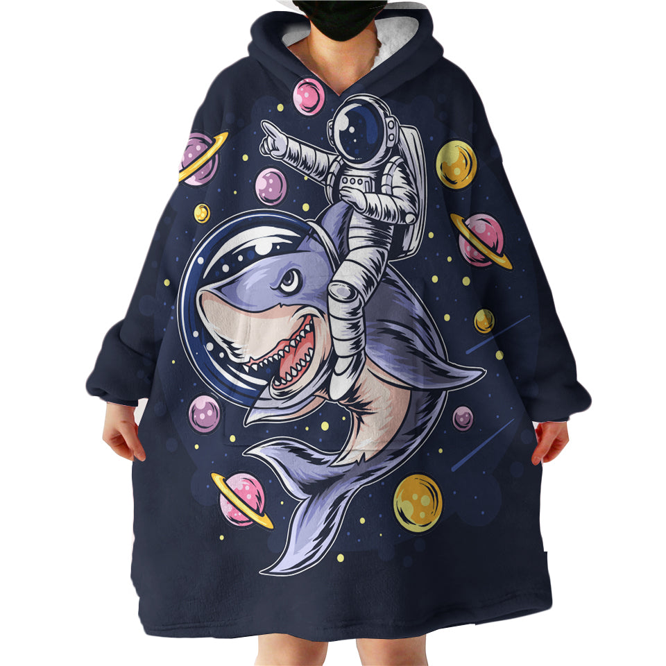 Astronaut And Dolphin Lkspma11 Hoodie Wearable Blanket