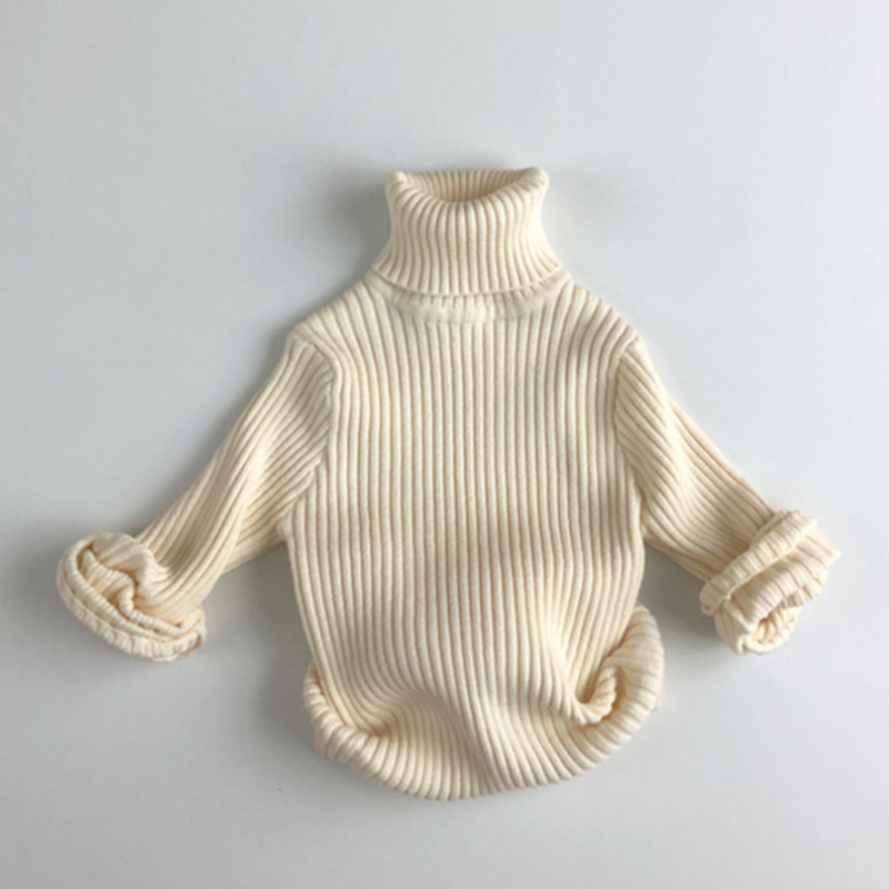 2022 Autumn Kids Sweaters Solid Girls Sweater Brief Boys Pullover Turtleneck Boys Knitwear alx