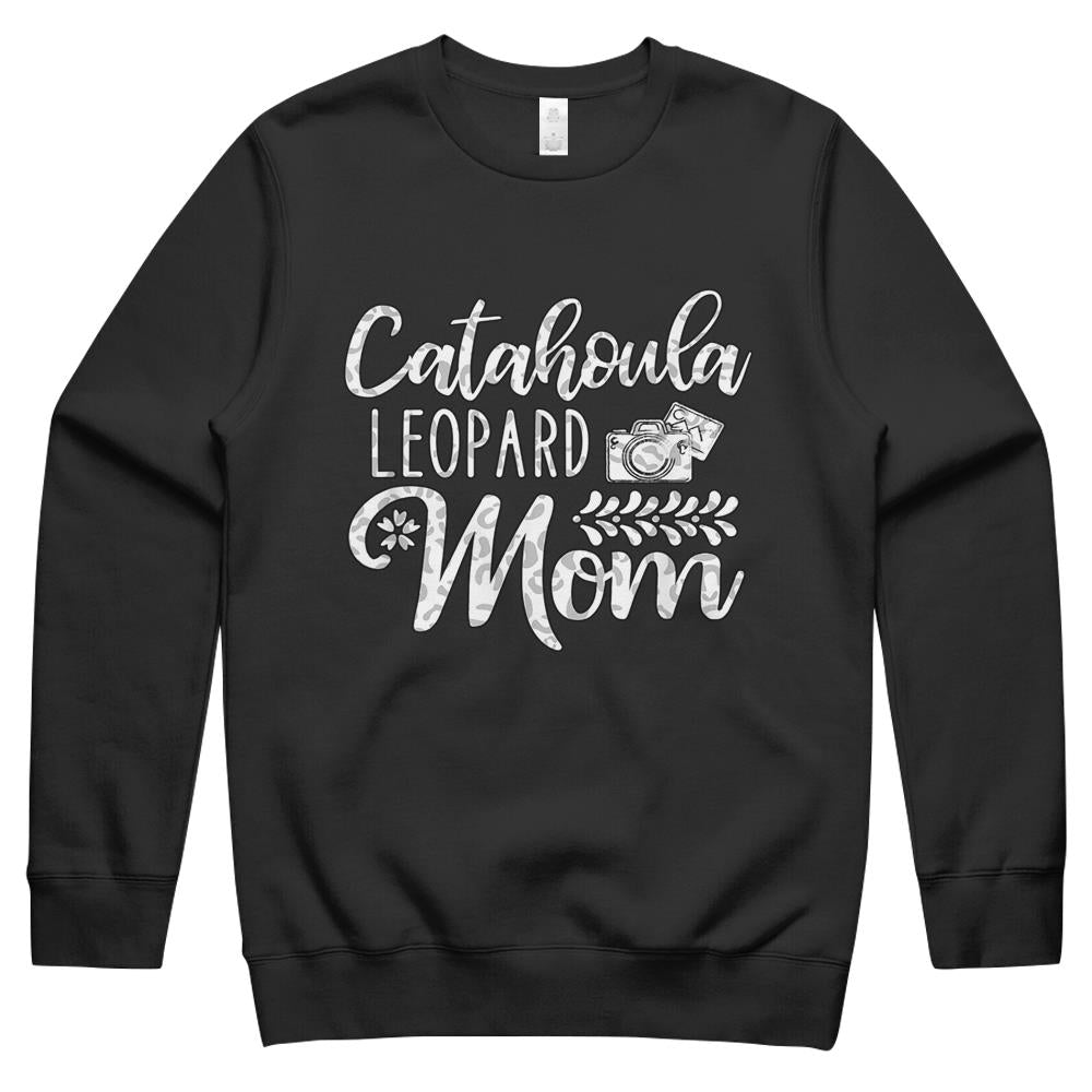 Catahoula Leopard Dog Mom Cute Paw Pet Owner Dog Lovers Crewneck Sweatshirt