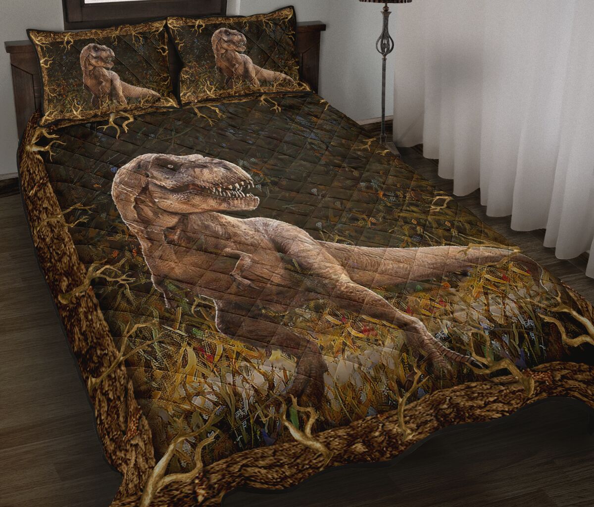 T-Rex Dinosaur Quilt Set 0622