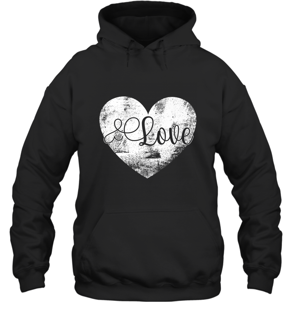Love Valentines Day Heart Vintage Gift For Men Women Hooded Sweatshirt