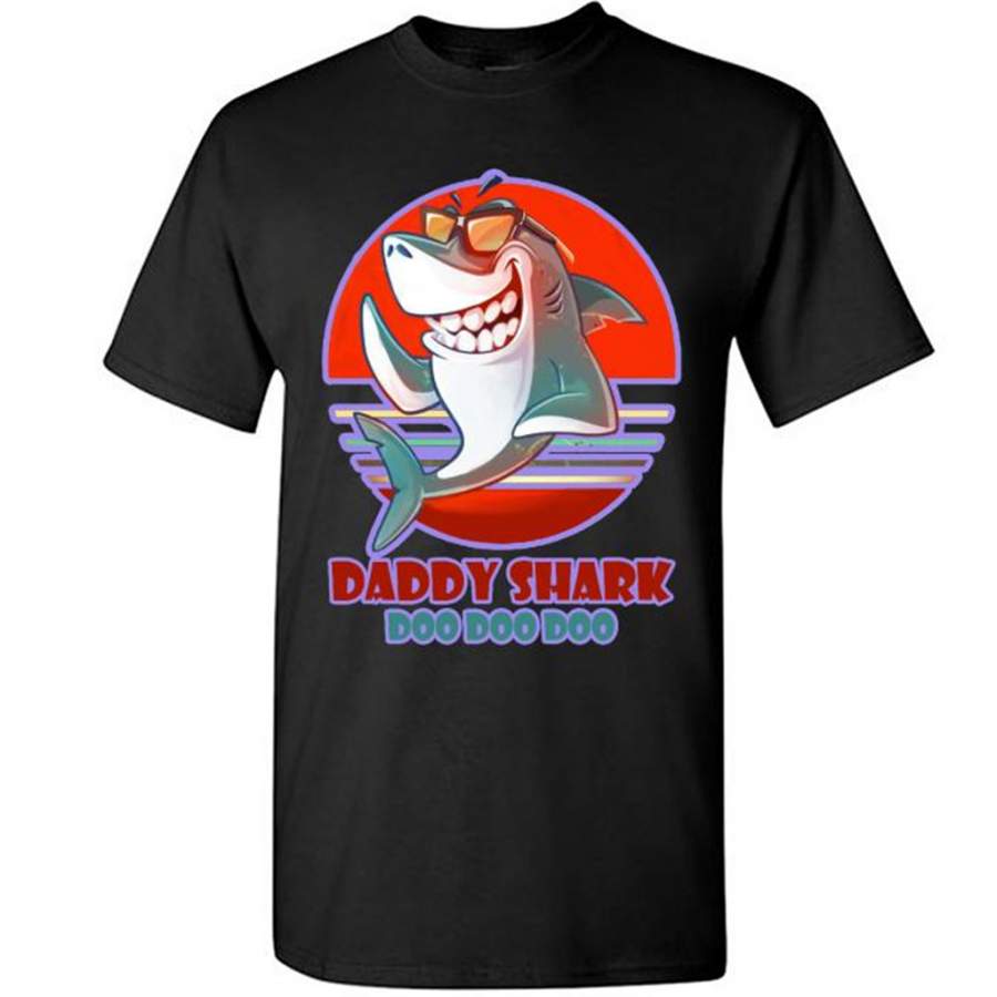 Daddy Shark Doo Doo Doo Vintage Sunset – Gildan Short Sleeve Shirt