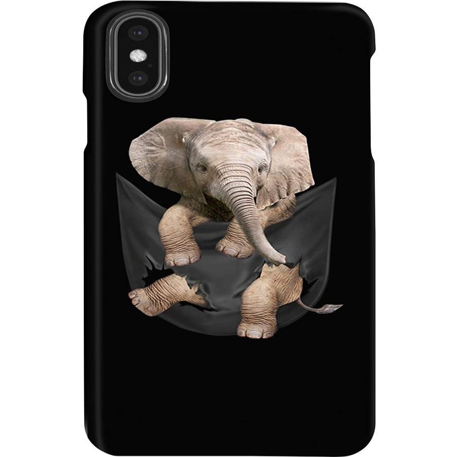 Adorable Baby Elephant In Middle Pocket For Elephant Lovers Phone case