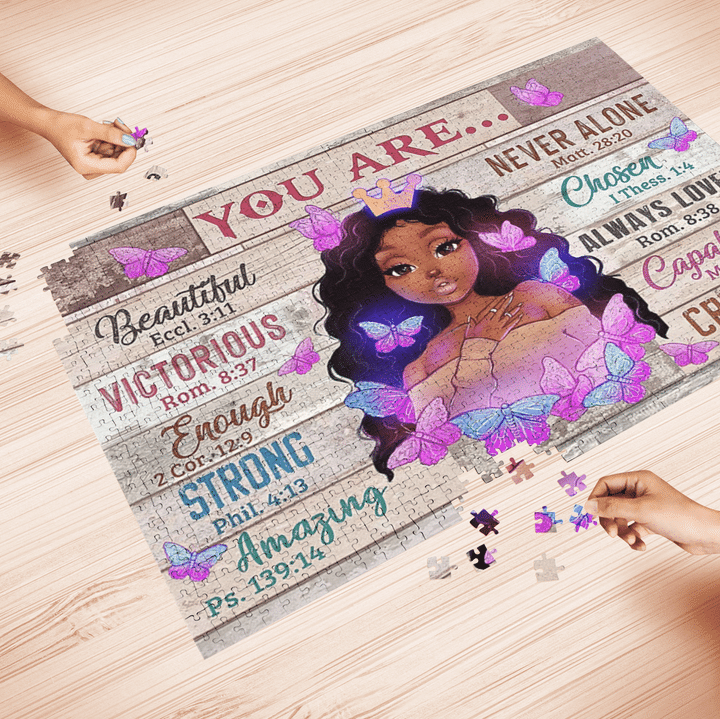 Black Girl You Are Beautiful Jigsaw Puzzle, Black Teenage Girl Jigsaw Puzzle, African American Girl Jigsaw Puzzle, Melanin Girl Black Pride Jigsaw Puzzle ( 252/500 Jigsaw Puzzle )