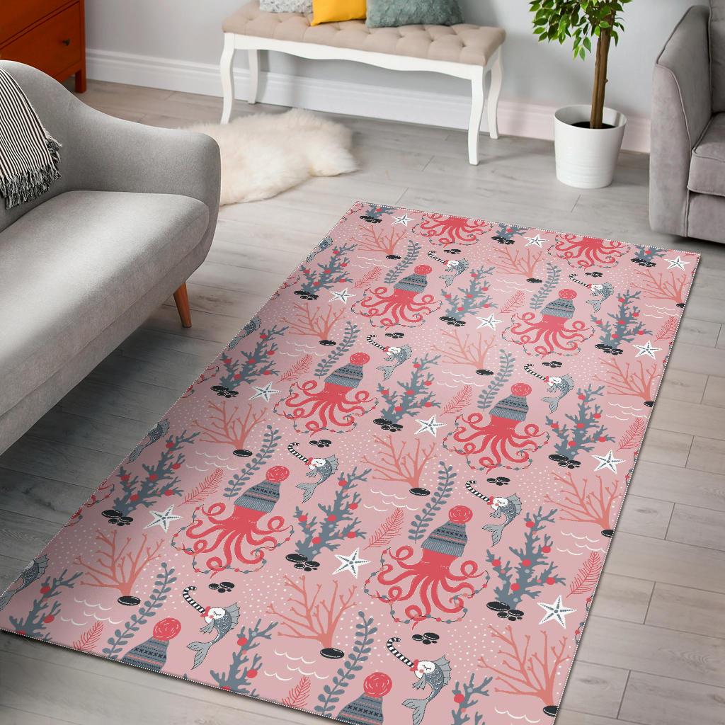 Octopus Winter Hat Garland Fish Candy Seaweed Coral Starfish Area Rug