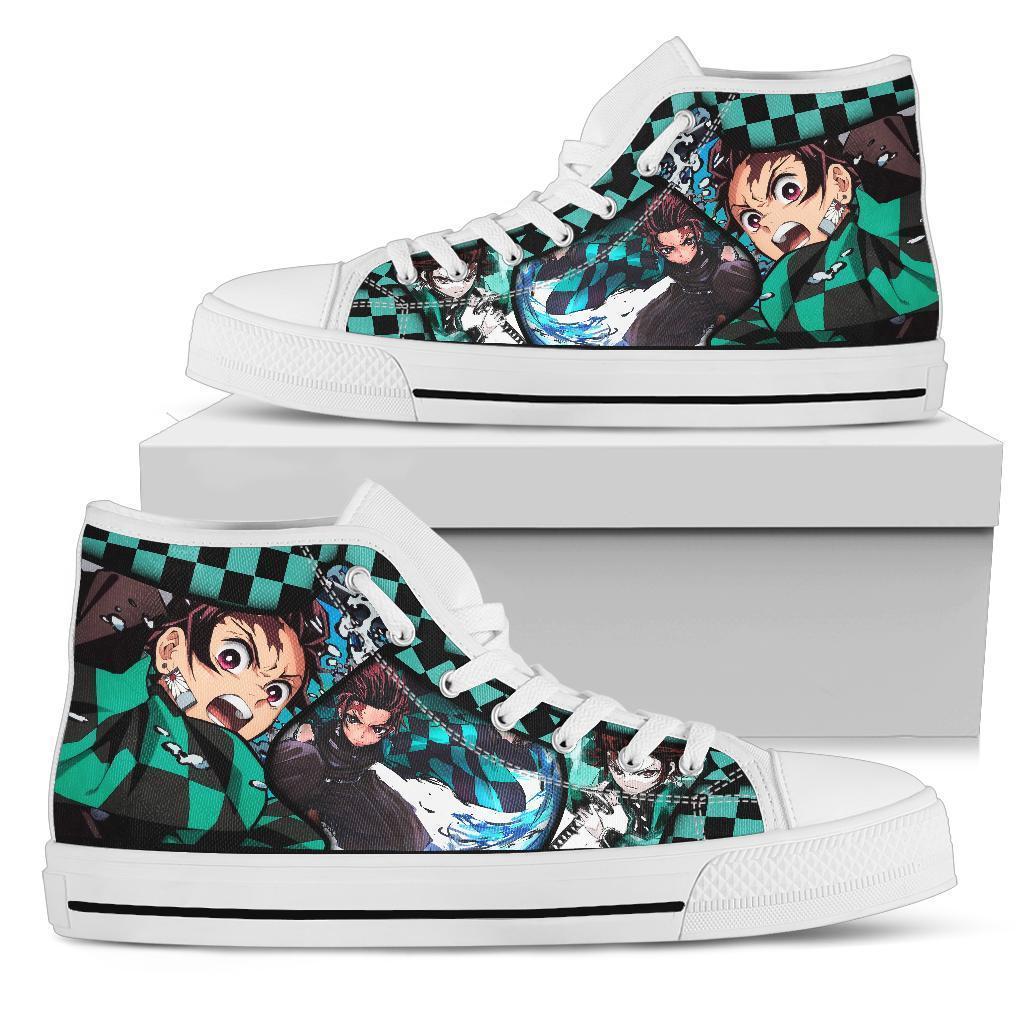 Tanjiro Water Breathing Sneakers High Top Custom Anime Demon Slayer Shoes