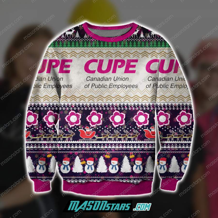 3D ALL OVER PRINT CANADIAN UNION OF PUBLIC EMPLOYEES UGLY CHRISTMAS SWEATER