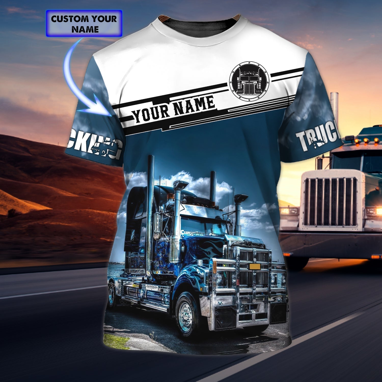 Custom 3D Trucking T Shirt Best Gift For A Trucker Sublimation Truck On Shirt