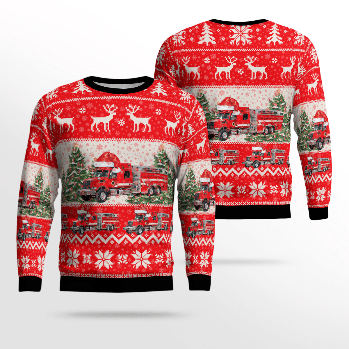 Virginia, Volvo Fire Brigade Tanker 33 Christmas Sweater 3D, Gift For Christmas Ugly Sweater