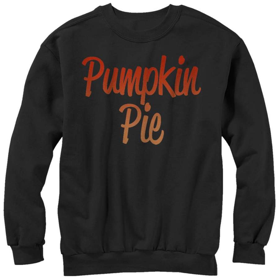 CHIN UP Women’s Cursive Pumpkin Pie  Sweatshirt Black