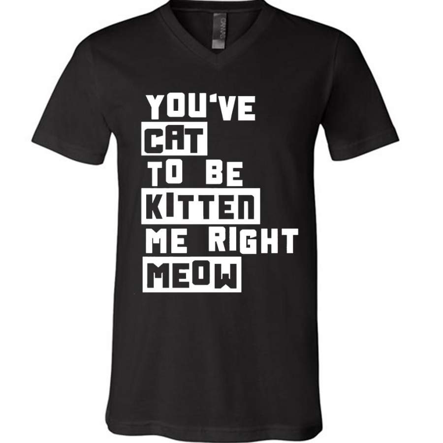 You’ve Cat To e Kitten Me Right Meow B – Canvas Unisex V-Neck Shirt