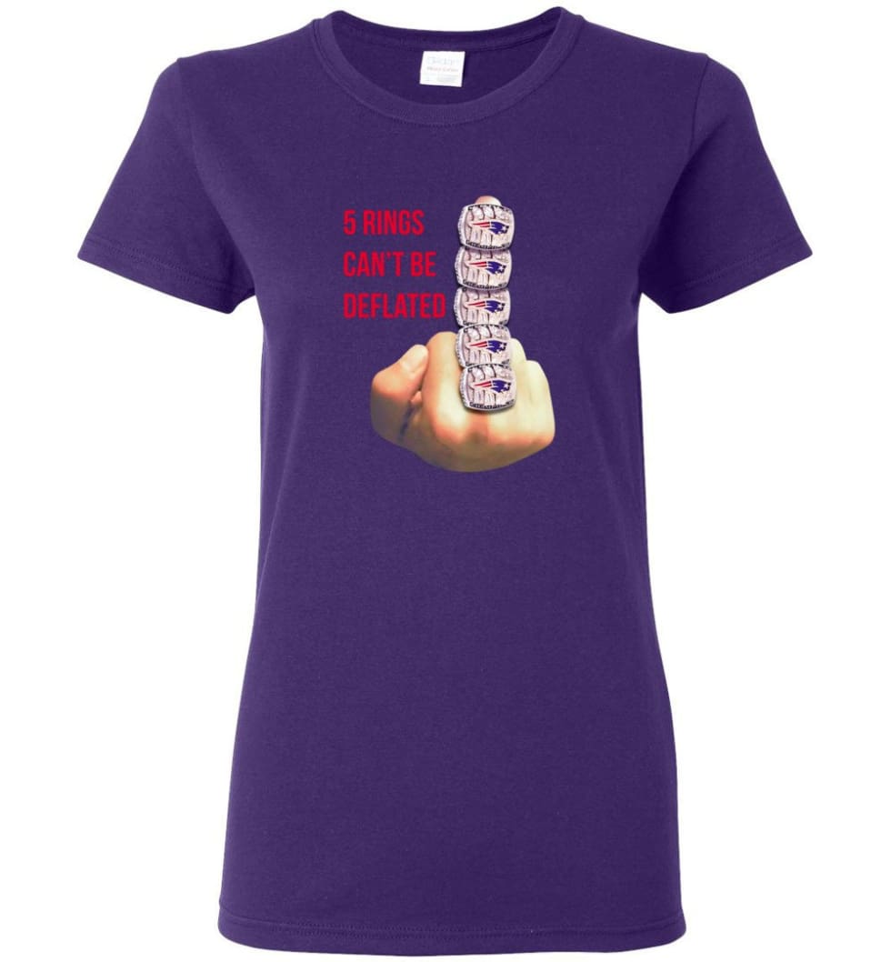 5 Rings Can’T Be Deflated Tom Brady New England Patriots Go Super Bowl Women Tee