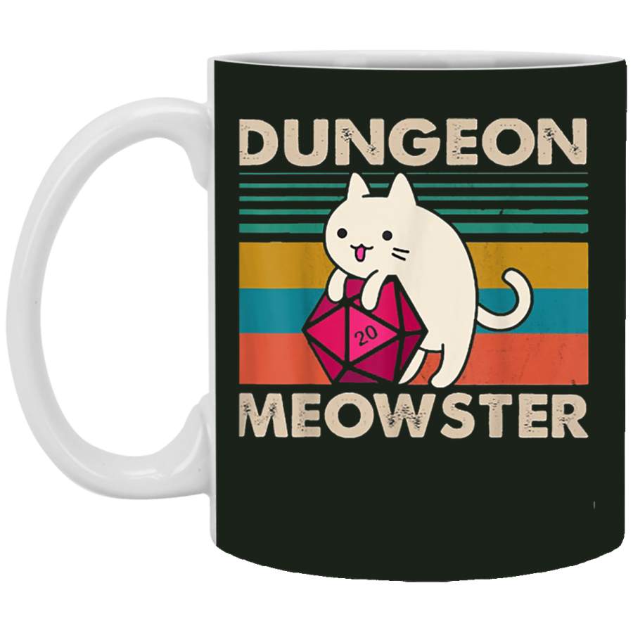 Dungeon Meowster Retro Vintage Funny Cat Lover Mug