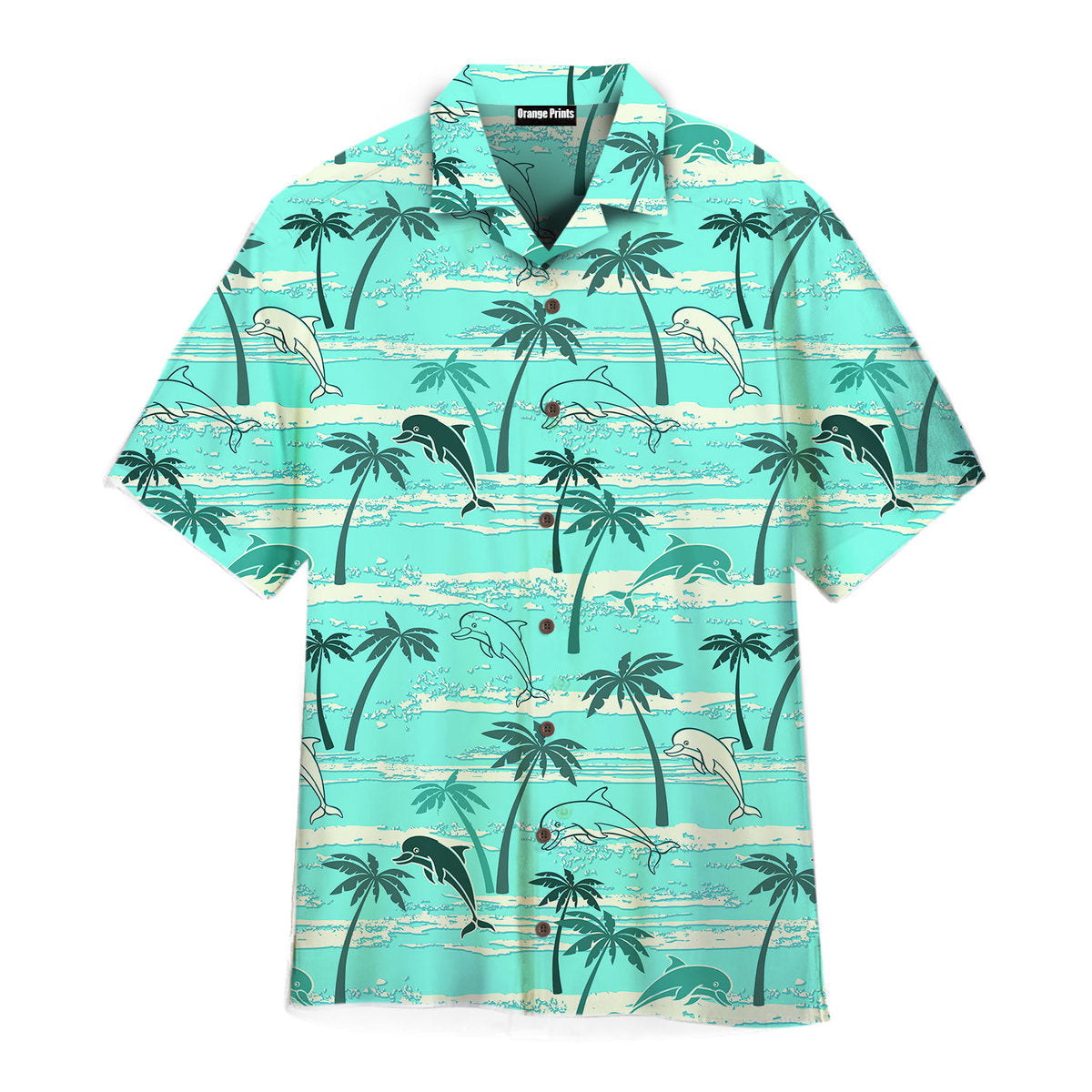 Dolphins Palm Trees Summer Aloha Hawaiian Shirts For Men And Women | Wt6729