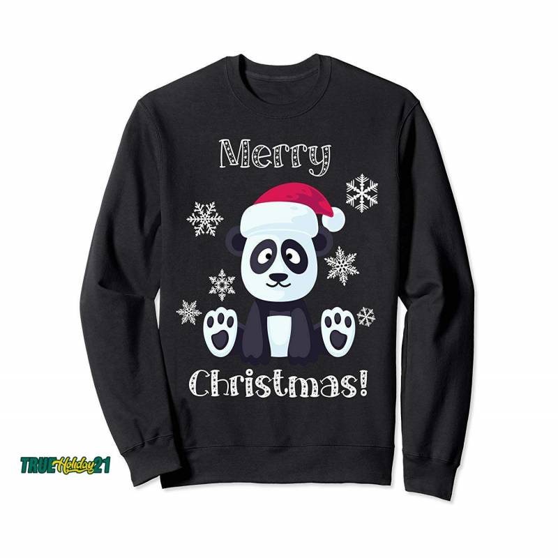 Santa Panda Bear Cute Animal Merry Christmas Sweatshirt