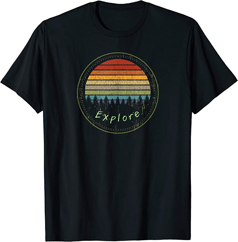 Vintage Retro Style Explore Mountains Nature Outdoors T-Shirt