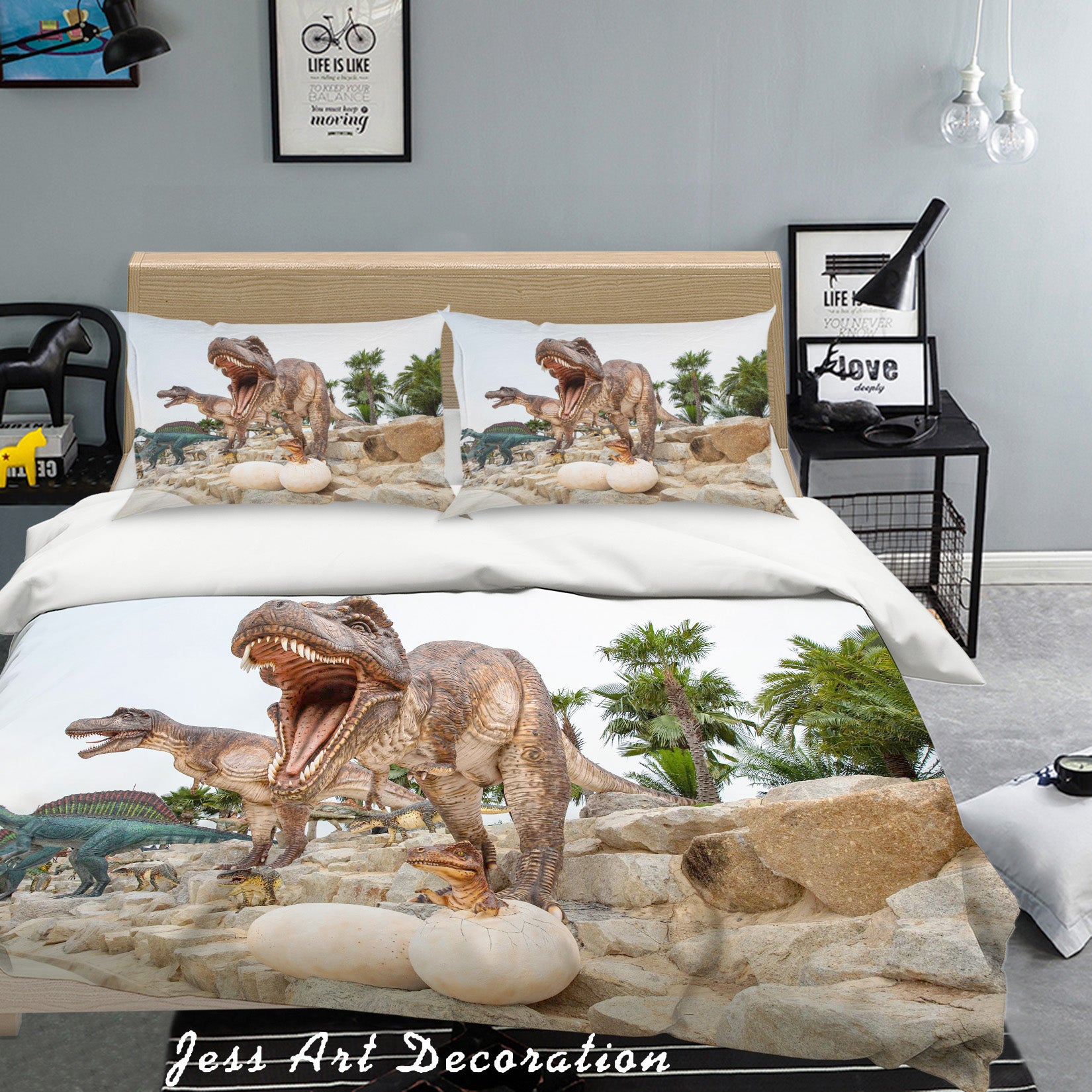 3D Dinosaur Eggs Quilt Cover Set Bedding Set Pillowcases 02