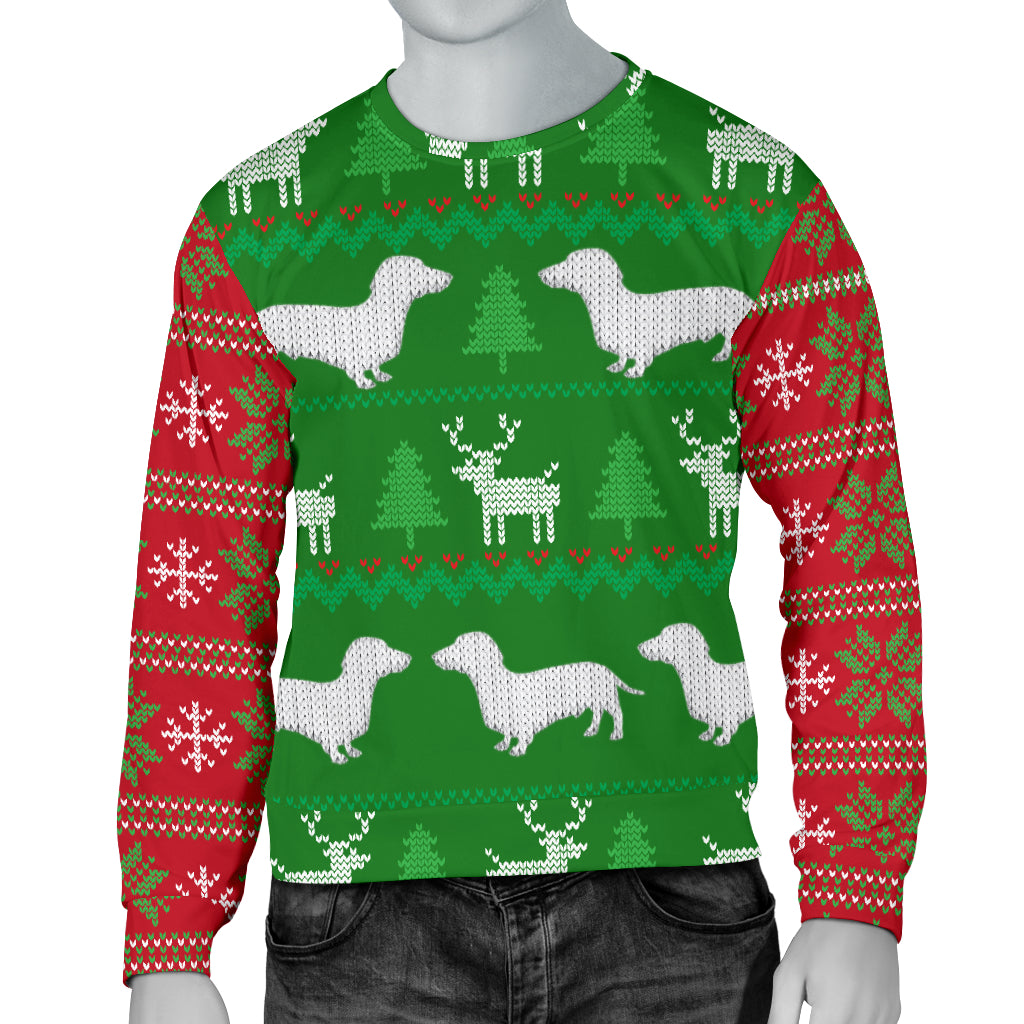 Ugly Christmas Sweater For Men With Dachshund Dogs - ReadingLLC