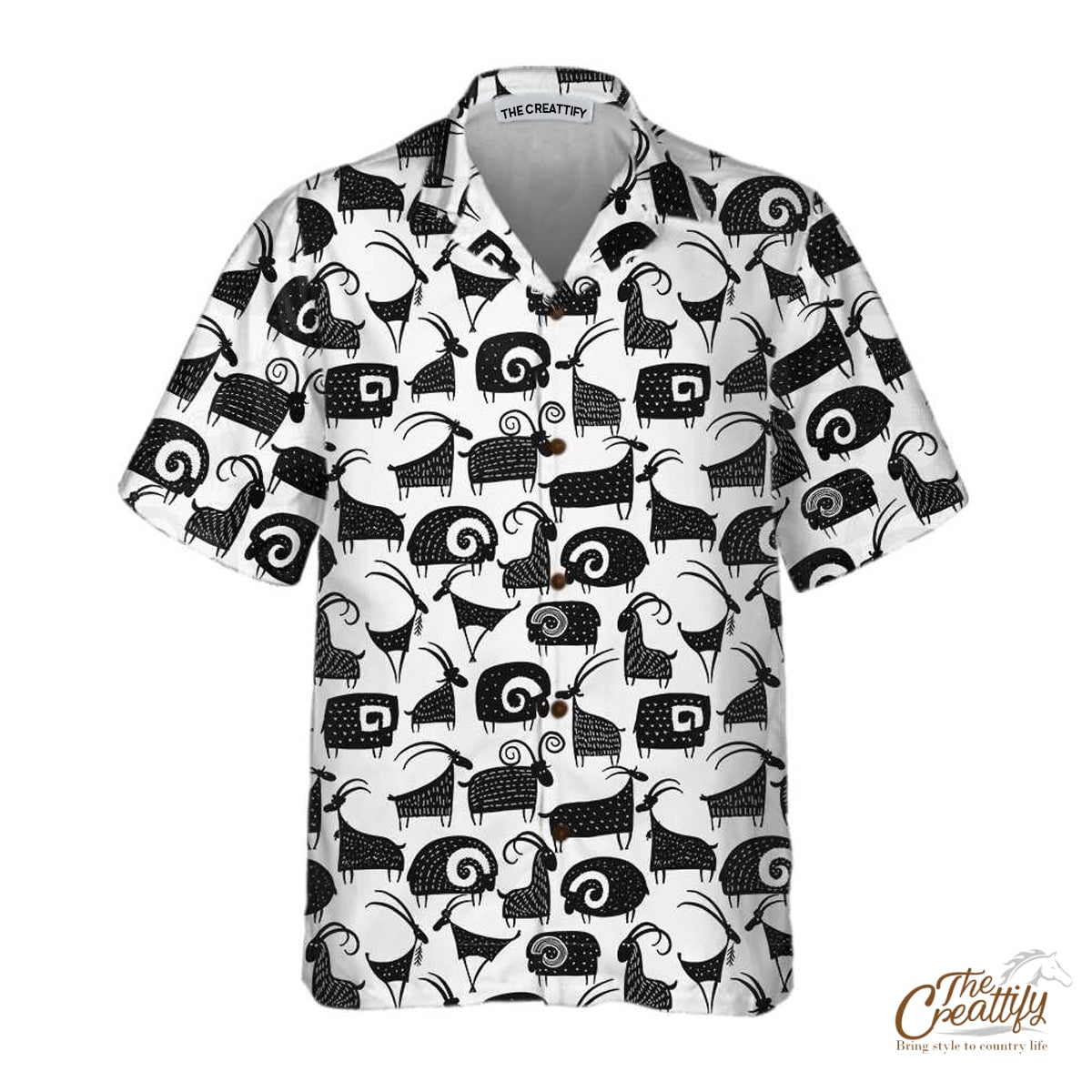 Goat And Ram Seamless Pattern Hawaii Shirt Ha53909