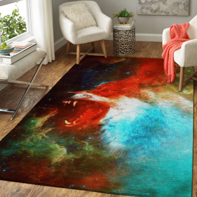 Wolf – Space Animals Area Rug Carpet