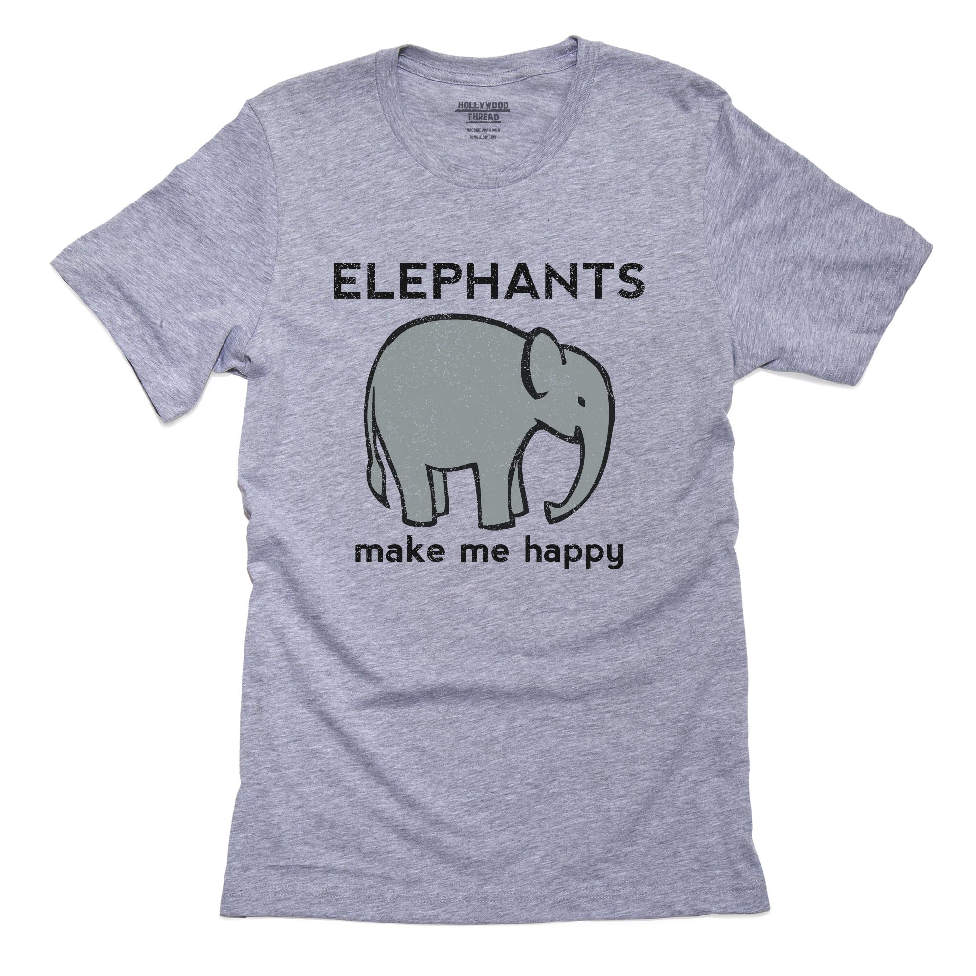 Elephants Make Me Happy – Popular T-Shirt, Framed Print, Pillow, Golf Towel