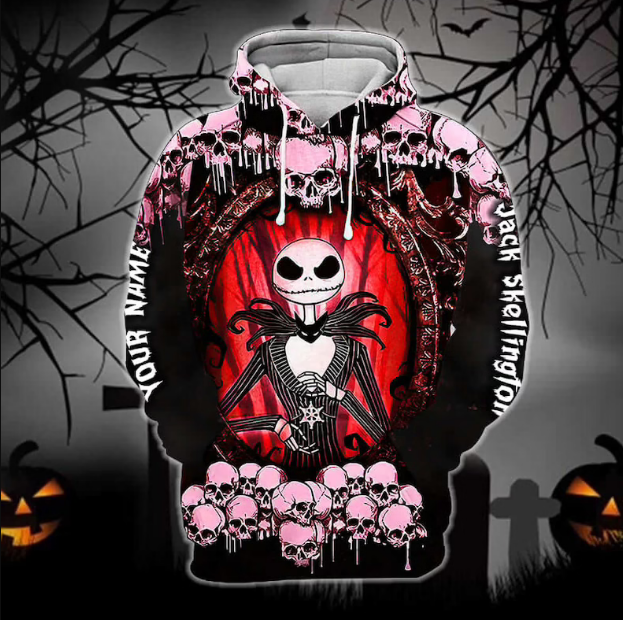 Jack Skellington Skull Halloween 3D Personalized Hoodie