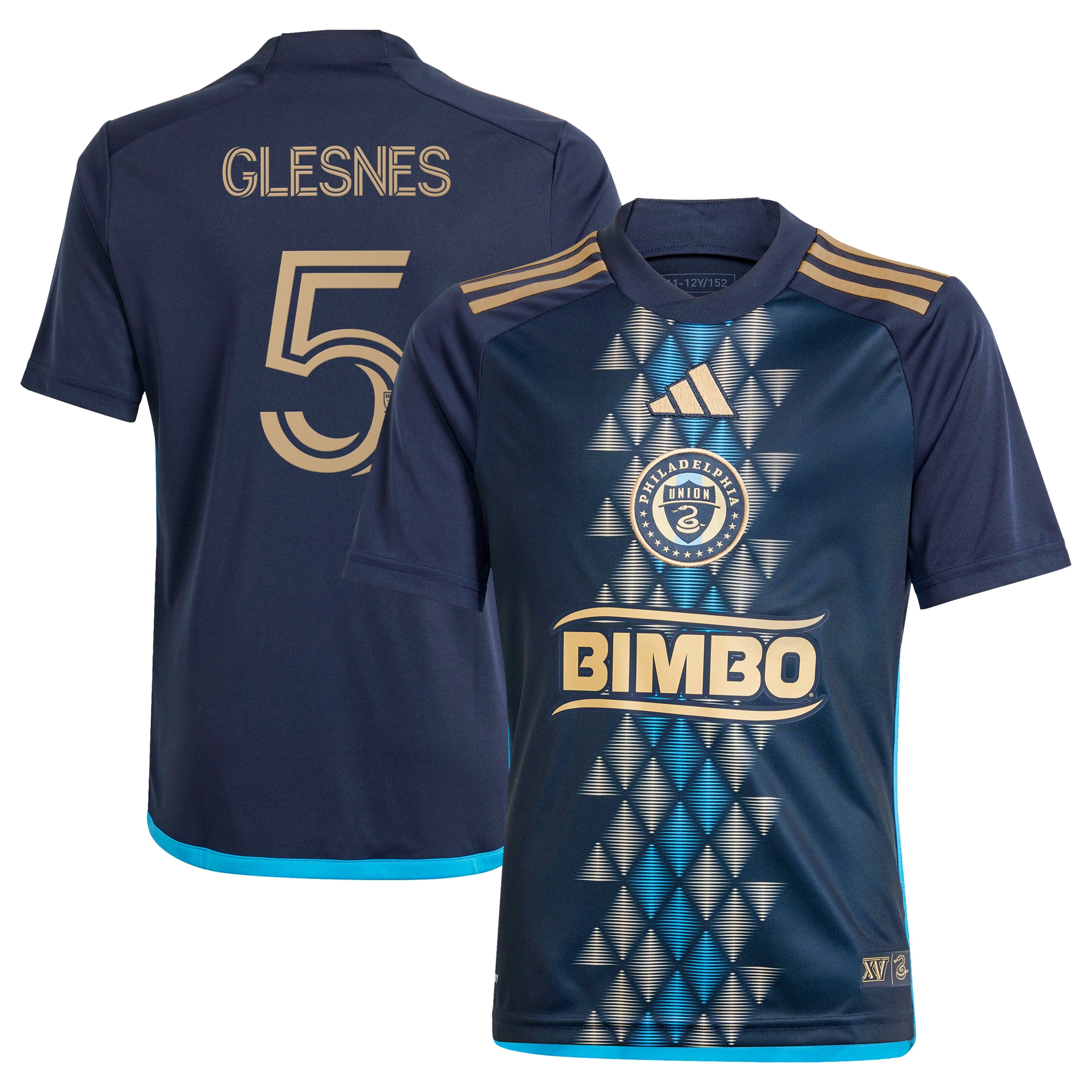 Jakob Glesnes Philadelphia Union Youth 2024 The XV Kit Replica Player Jersey  Navy