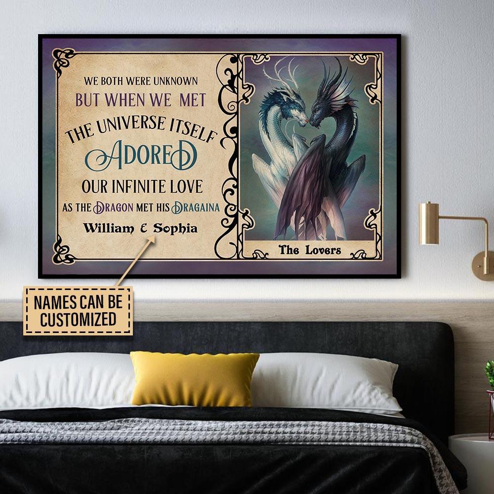 Aeticon Gifts Personalized Dragon Both Were Unknown Canvas Mom Dad Gift Home Decor