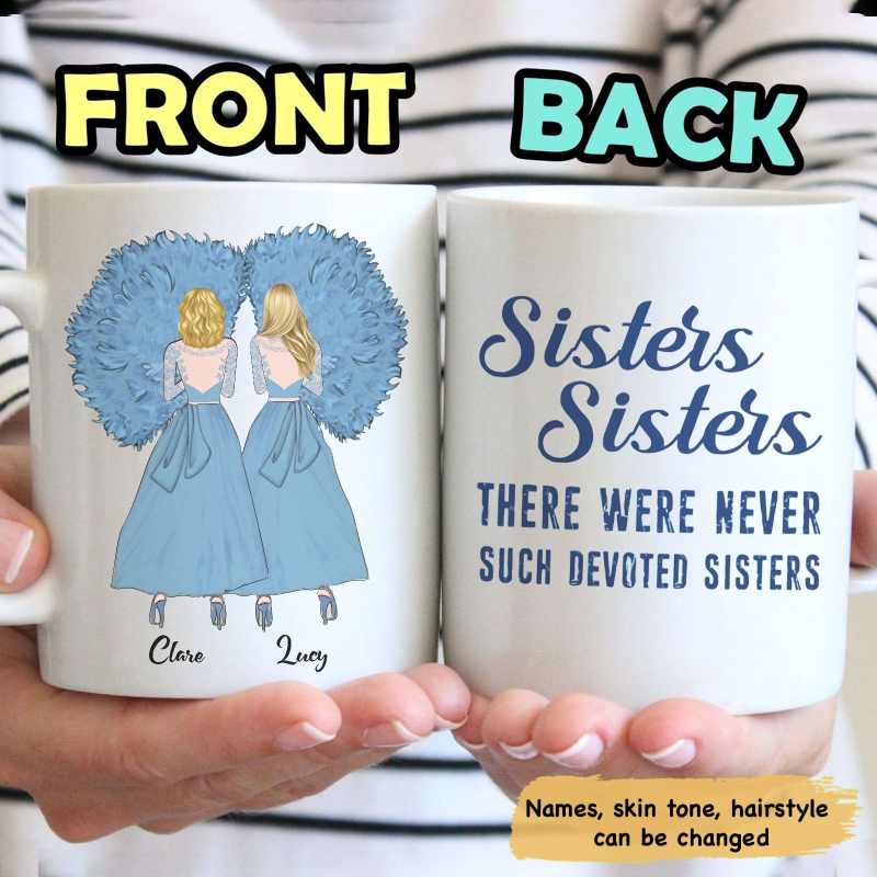 Sisters Sisters White Christmas Best Friends Personalized Mug