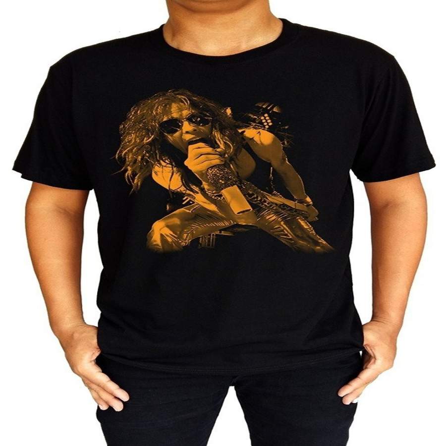 Steven Tyler Singing Aerosmith Band Logo Mens T-Shirt