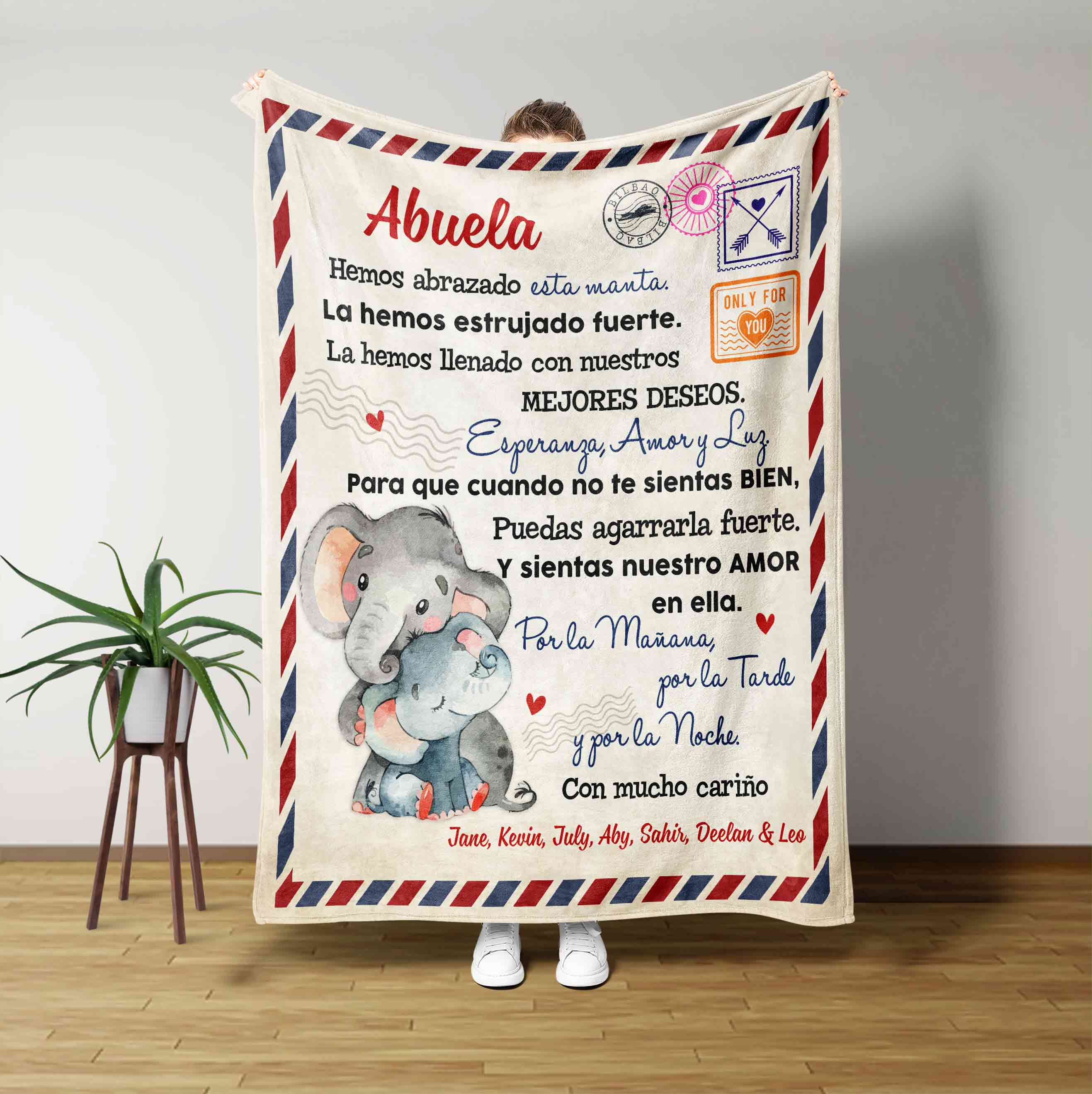 Personalized Name Blanket, Elephant Blanket, Only For You Blanket, Family Blanket, Gift Blanket