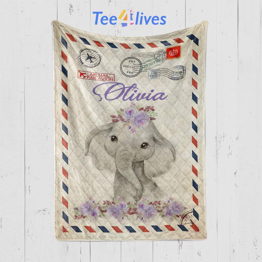 Custom Blanket Olivia Personalized Name Blanket – Quilt Blanket