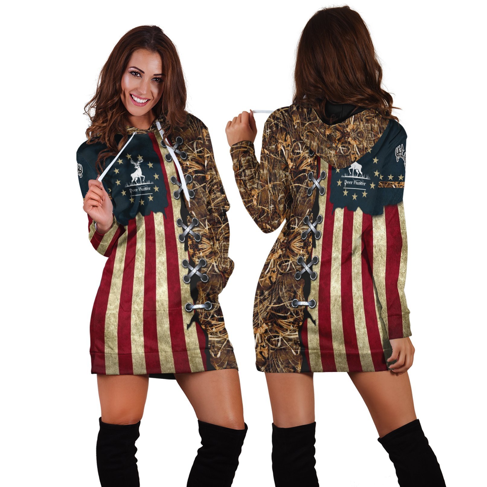 American Deer Hunter Hoodie Dress