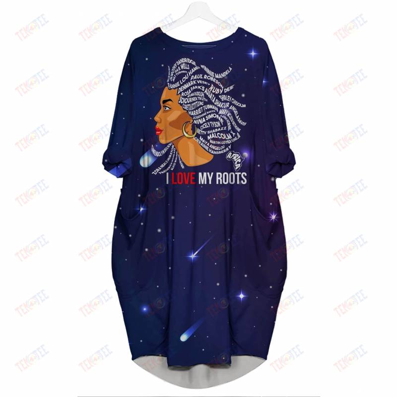 Temotee African Dress 34 – I Love My Roots 3D Dress For Melanin Girls Afro Girl Shirt African American Woman Gift Idea TMT2393