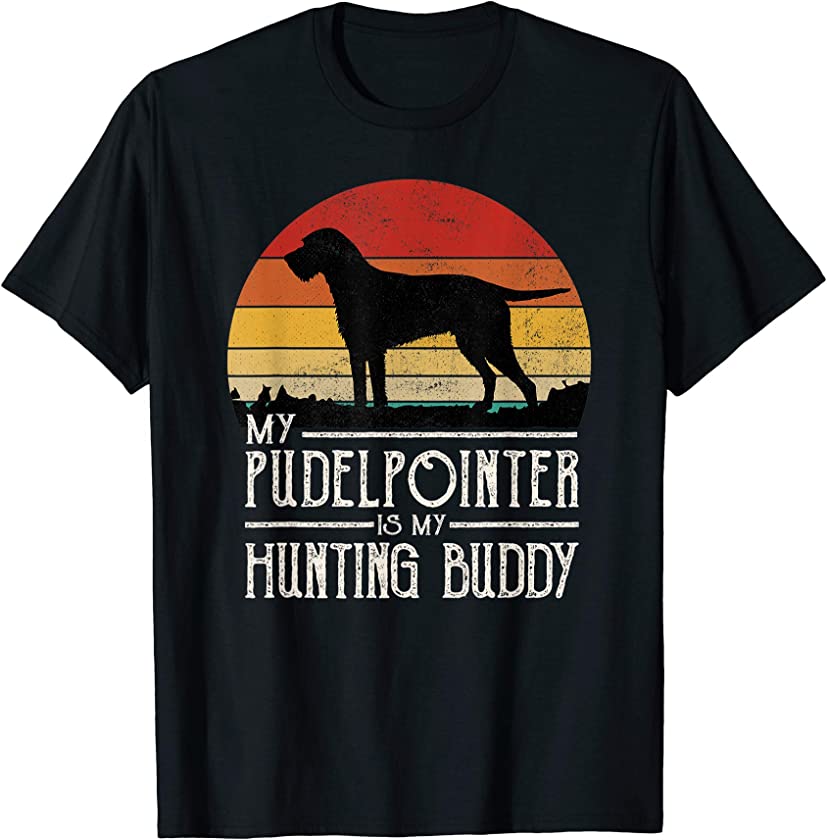 Vintage Sunset Hunting Dog Pudelpointer T-Shirt