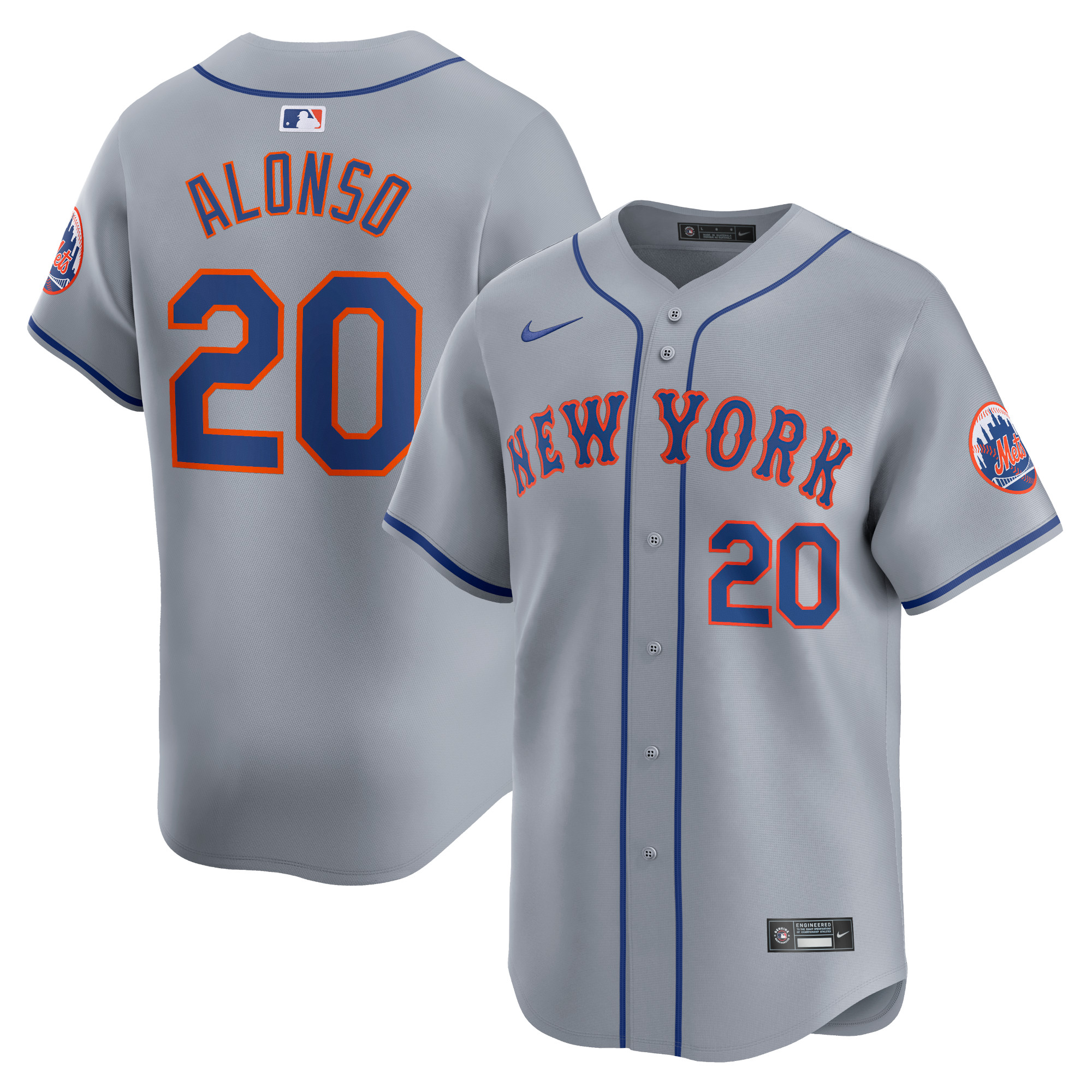 Pete Alonso New York Mets Away Limited Player Jersey – Gray