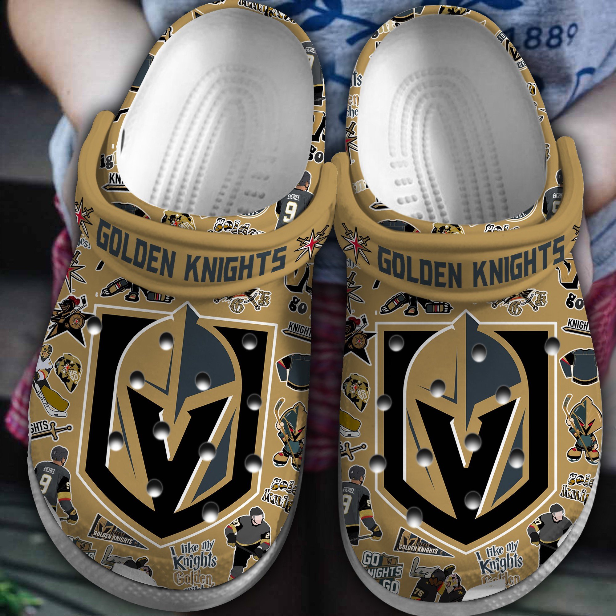 Vegas Golden Knights NHL Ice hockey Sport Crocs Crocband Clogs Shoes Comfortable For Men Women and Kids