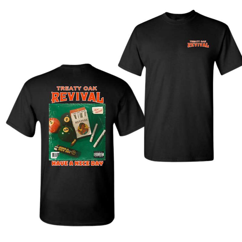 Treaty Oak Revival T-Shirt, 2-Sided Band Merch Shirt, Menswear Streetwear Top Tee, Casual Graphic Shirt for Music Fans, Trendy Tshirt, Graphic Tees