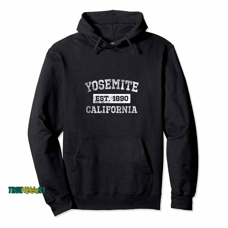 Yosemite California Est. 1890 Hoodie Sweatshirt Distressed