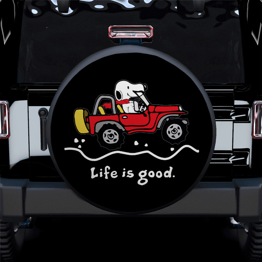 Life Is Good Snoopy Ride Jeep Car Spare Tire Covers Gift For Campers