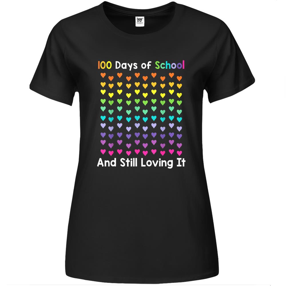 Cute 100 Days Of School And Still Loving It Hearts 100Th Day Premium Womens T Shirts